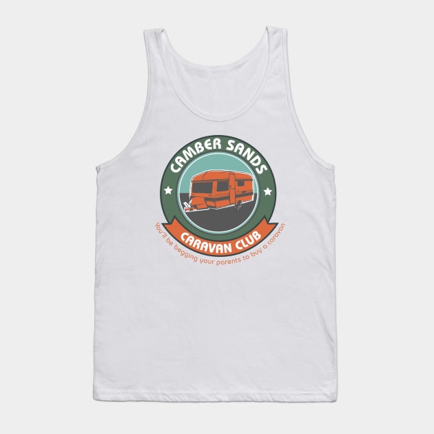 Camber Sands Caravan Club Tank Top by Meta Cortex